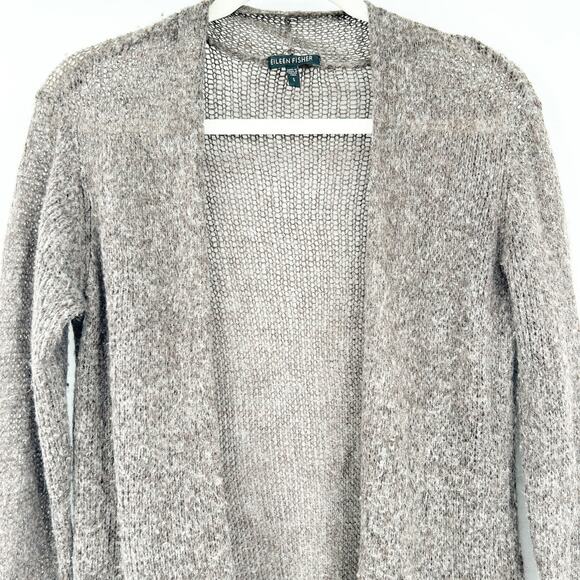 Eileen‎ Fisher Womens Fall Italian Yarn Linen Alpaca Wool Blend Knit Cardigan S - Picture 2 of 7